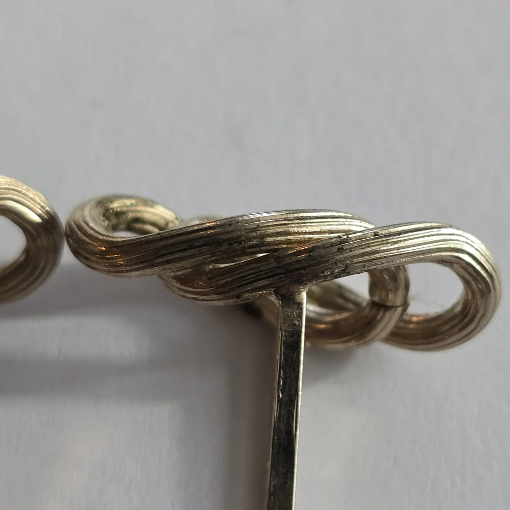 Vintage cuff links gold tone chain links linked ovals cufflinks